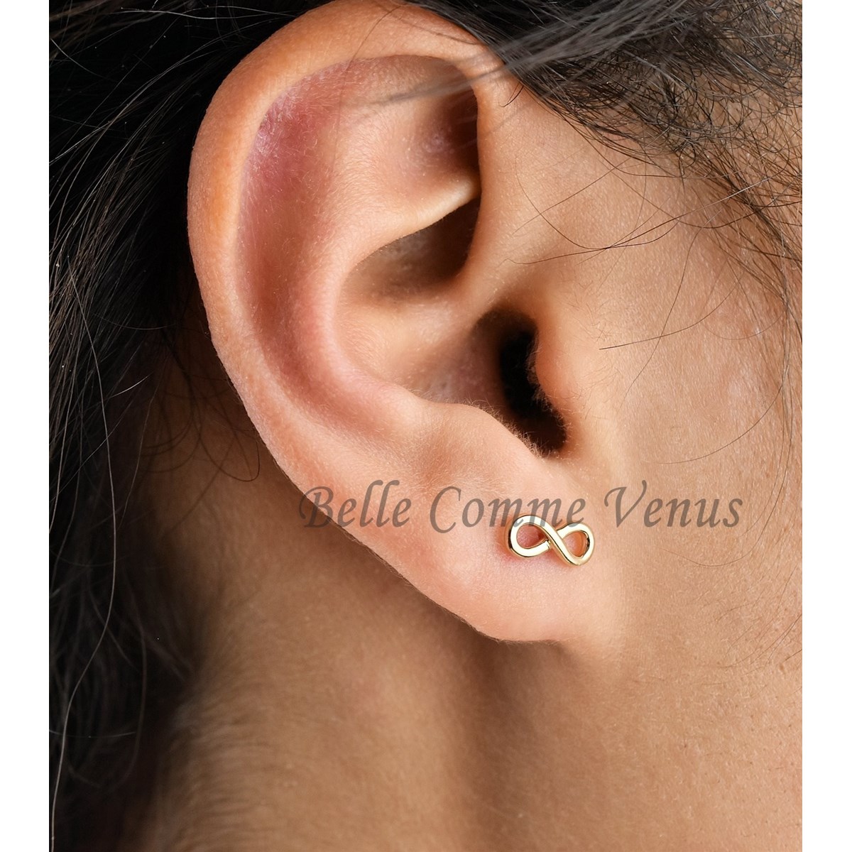 Boucles d'oreilles infini Plaqué OR 750 3 microns - vue 4