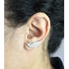 Boucles d'oreilles grimpantes contour d'oreilles aile d'ange sertie d'oxyde de zirconium Argent 925 Rhodié - vue V2