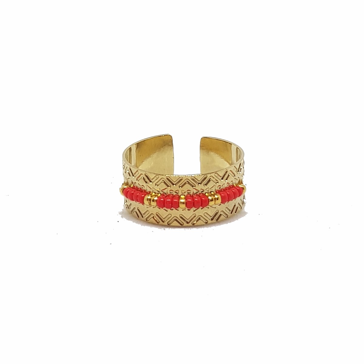 Bague Icate rouge corail