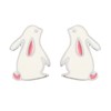Boucles d'oreilles lapin émail blanc et rose Argent 925 Rhodié - vue V1
