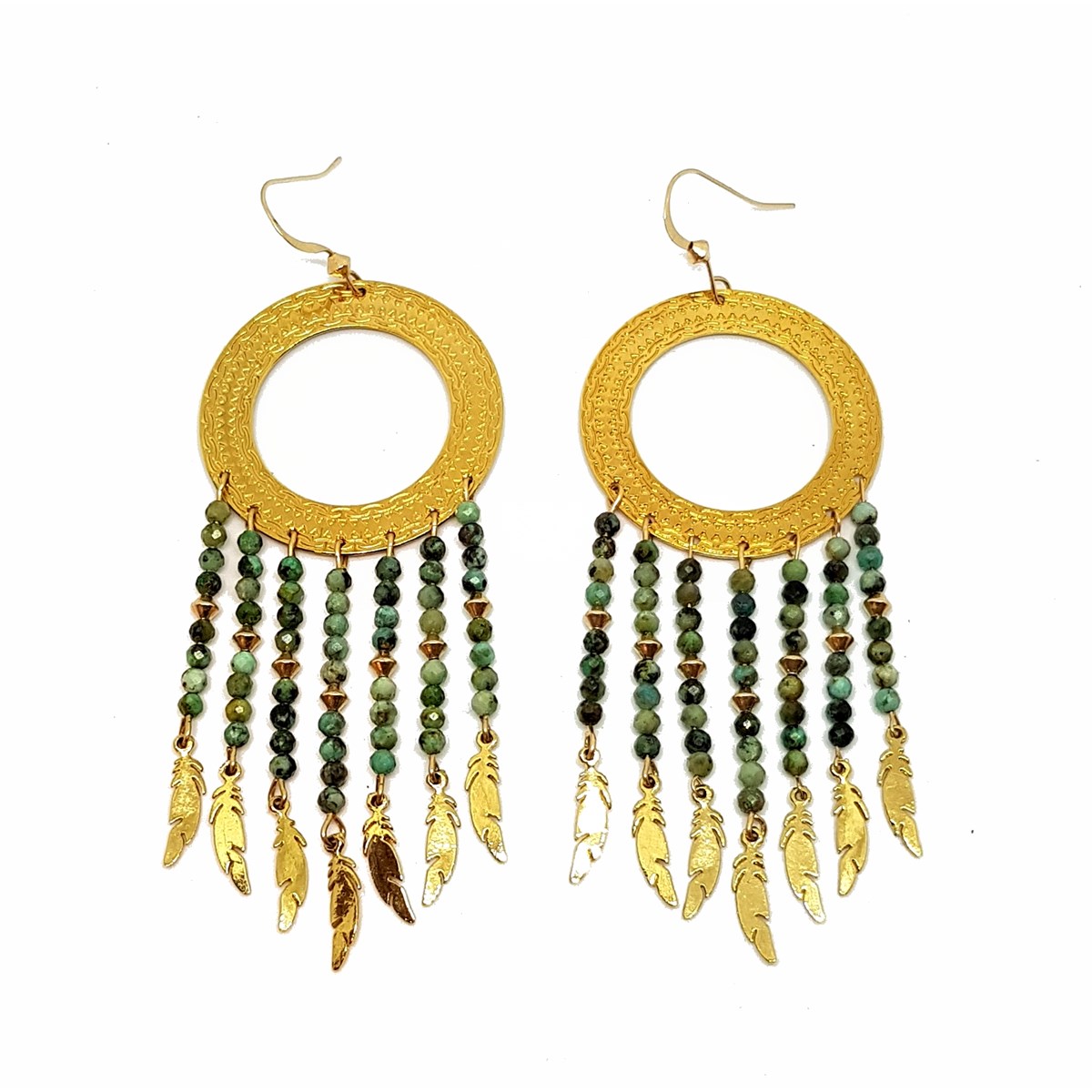 Boucles d'oreilles Indiana Turquoise africaine