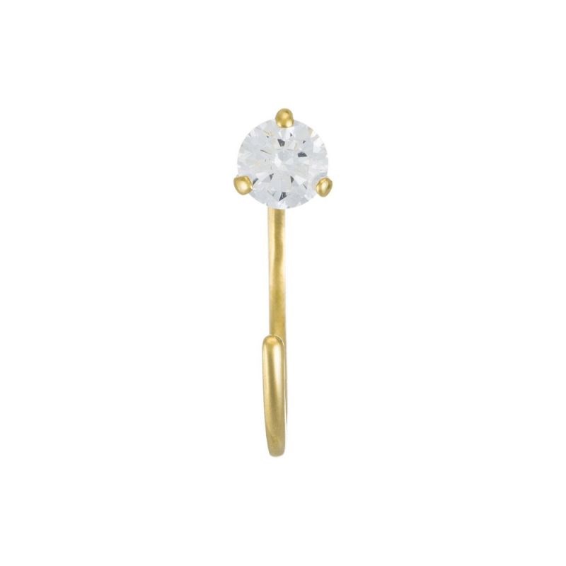 Boucles d'oreilles Or Jaune  et Zirconium - vue 3