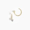 Boucles d'oreilles Or Jaune  et Zirconium - vue V4