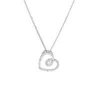 Pendentif Coeur 'My Sweet Love' Or Blanc et Diamants