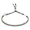 Bracelet Homme ajustable acier, perles et cordon noir 'BLACK WAX' - vue V1