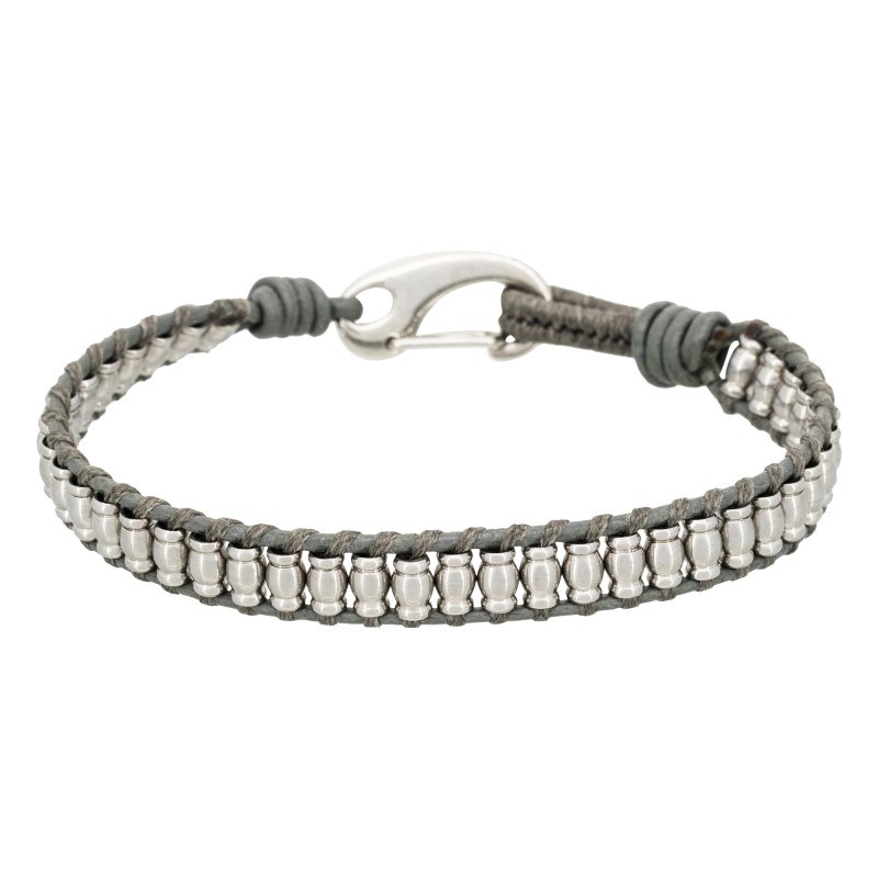 Bracelet Homme cuir et acier 'Orion' Taille L