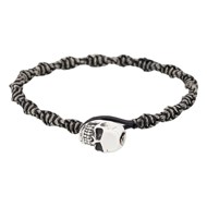 Bracelet Homme acier et cuir noir 'BLACKMOOD'