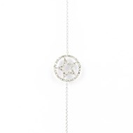 Bracelet chaine Or Blanc 'STAR' Diamants 0,15 carat