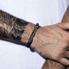 Bracelet Homme acier et pierre de lave noire 'DARK SHADOWS' - vue V2