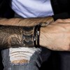 Bracelet Homme double tour cuir noir 'STAN' - vue V2
