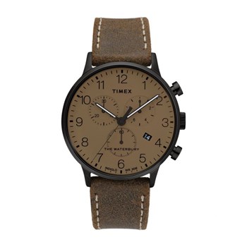 Montre Homme Timex 'Waterbury Classic Chrono' Boîter SST 40mm en Acier Gris Foncé Cadran Taupe - TW2T28300