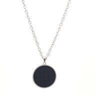 Collier pendentif rond cuir noir LO'S BIJOUX