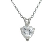 Collier coeur d'oxyde de zirconium Argent 925 Rhodié