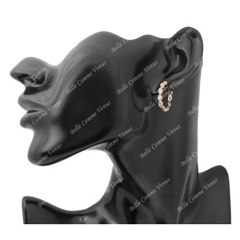 Boucles d'oreilles créole d'oxyde de zirconium ovale Plaqué or 750 3 microns