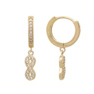 Boucles d'oreilles créole infini serti d'oxyde de zirconium Plaqué or 750 3 microns