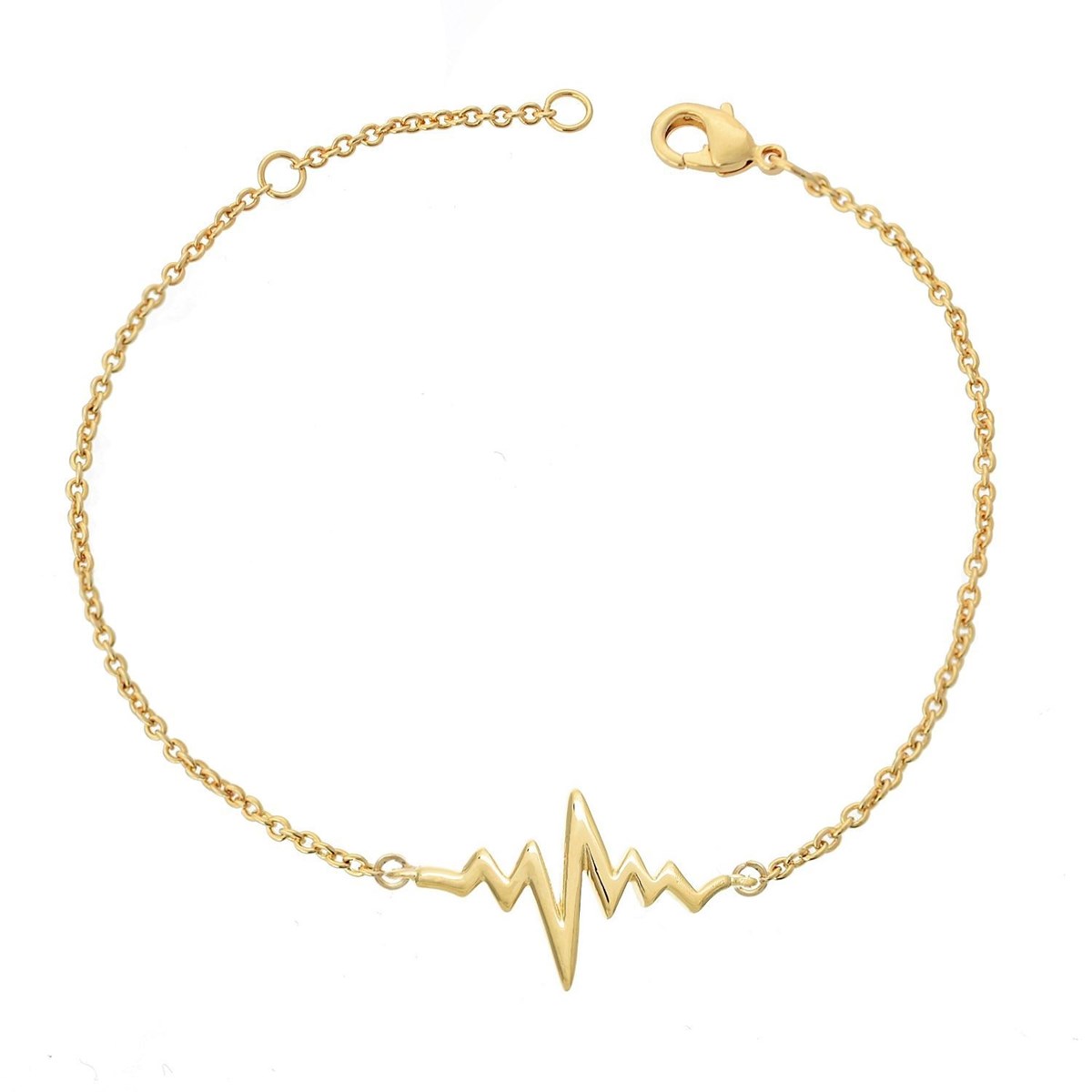 Bracelet électrocardiogramme rythme du coeur Plaqué OR 750 3 microns