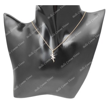 Verguld 750 3 micron hagedissensalamander halsketting bezet met zirkoniumoxide