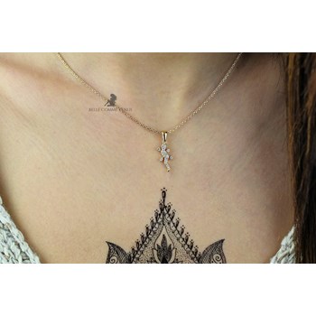 Verguld 750 3 micron hagedissensalamander halsketting bezet met zirkoniumoxide