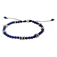Bracelet Homme 'TIAGO' avec perles de Lapis et Argent 925