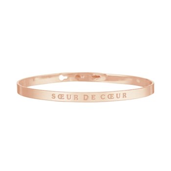 'SOEUR DE COEUR' Jonc rosé bracelet à message