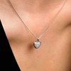 Pendentif coeur Or Blanc 375 et Diamants - vue V2