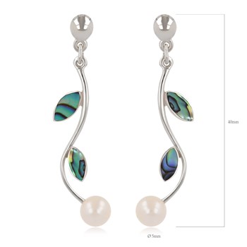 Witte Parelmoer Oorbellen in Zilver 925 - Elegantie en kwaliteit | Aden