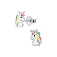 Boucle d'oreille licorne multi-color en argent 925/1000