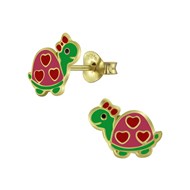 Boucle d'oreille tortue doré en argent 925/1000