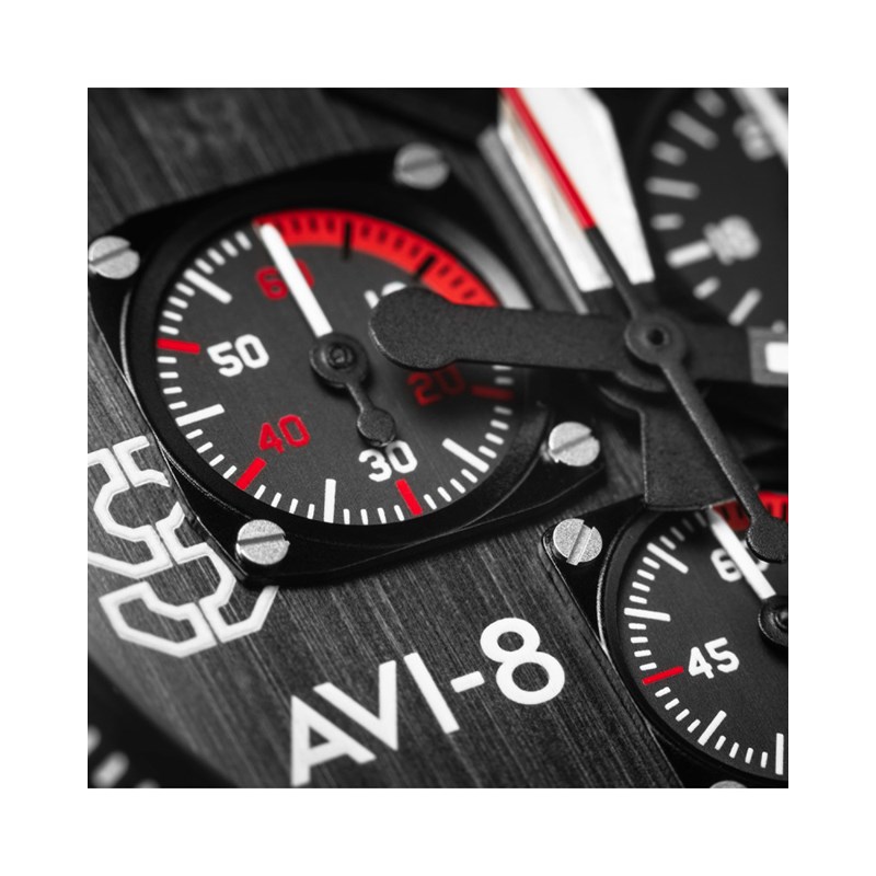 Montre homme meca-quartz chronographe japonais AVI-8 - Bracelet acier inoxydable - Date - vue 5