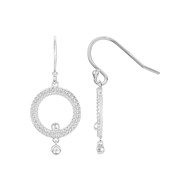 Boucles d'oreilles pendantes Argent 925 Diamants 0,04cts - La Garçonne