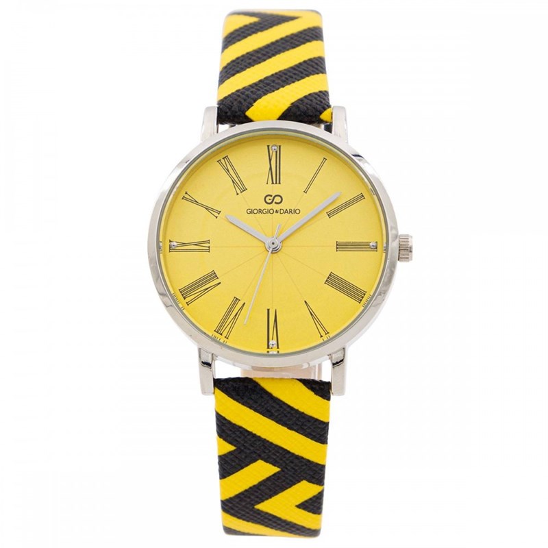 Montre Femme GIORGIO bracelet Cuir Jaune