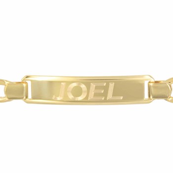 Bracelet Gourmette Or Jaune Grain de Café - Homme - Gravure Offerte