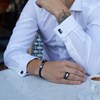 Chevalière Christiano en Acier 316L avec diamant blanc - vue V2
