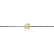 Bracelet cordon Plaqué Or Jaune 750/000 et Diamant 0,02cts - La Garçonne La Peti