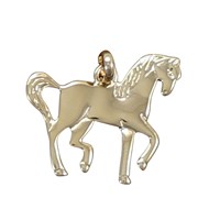 Pendentif cheval au pas espagnol - Plaqué or