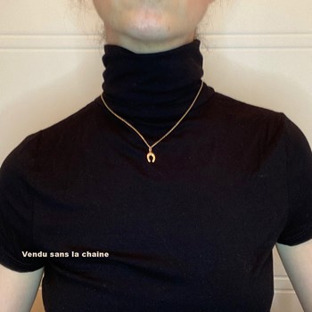 Pendentif cheval : le fer à cheval - Plaqué or