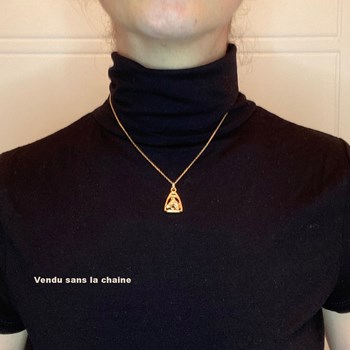 Pendentif cheval étrier et tête de cheval - Plaqué or