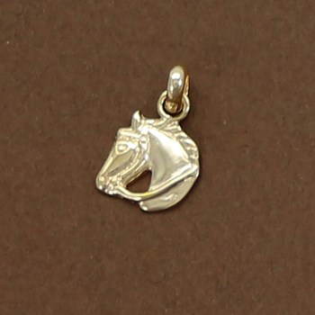 Pendentif cheval petite tête de pur-sang - Plaqué or