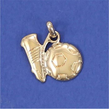 Pendentif football la chaussure et le ballon en estampe - Plaqué-or