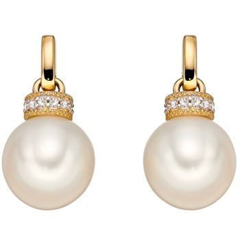 Boucle d'oreille perle et diamant en or 375/1000