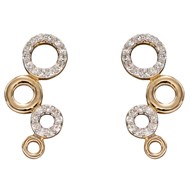 Boucle d'oreille diamant en or blanc et jaune 375/1000