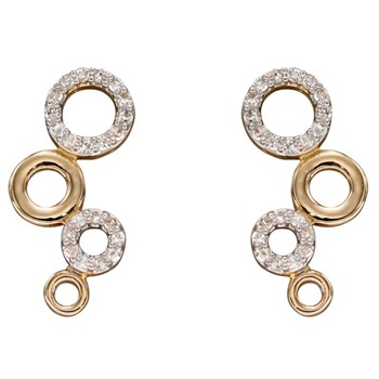 Boucle d'oreille diamant en or blanc et jaune 375/1000