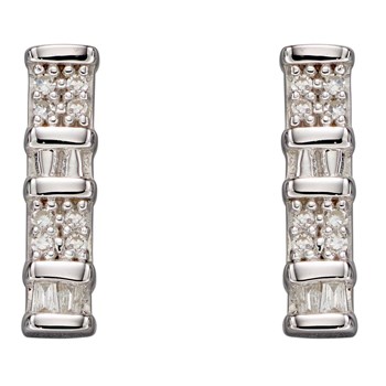 Boucle d'oreille diamant sur or blanc 375/1000