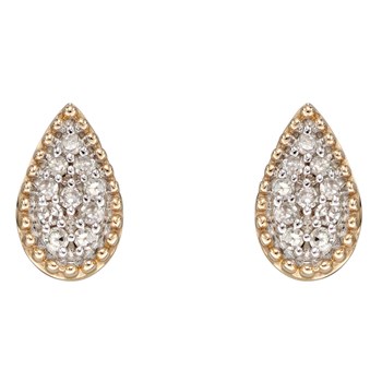 Boucle d'oreille diamant sur or jaune 375/1000