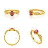 Bague ADEN Or 585 Jaune Rubis et diamants 1.32grs - vue V3