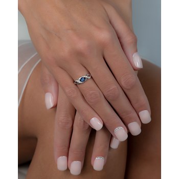 Bague ADEN Or 585 Blanc Saphir et diamants 2.684grs