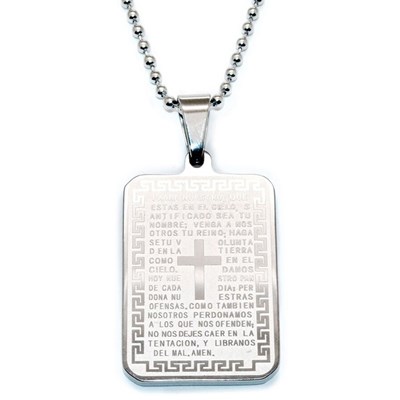 Collier Homme/femme Acier Inoxydable – Pendentif Rond Allah Islamique – Argent