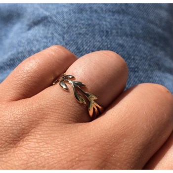 Bague Plaqué Or Feuillage