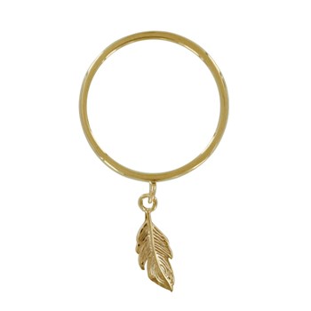 Bague Plaqué Or Breloque Plume