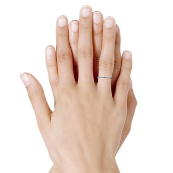 Bague Argent 925 Rhodié Alliance Fine Martelée